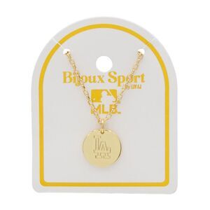 Bijoux Sport by Luv Aj MLB Gold Plated Brass Round Coin Necklace - LA Dodgers